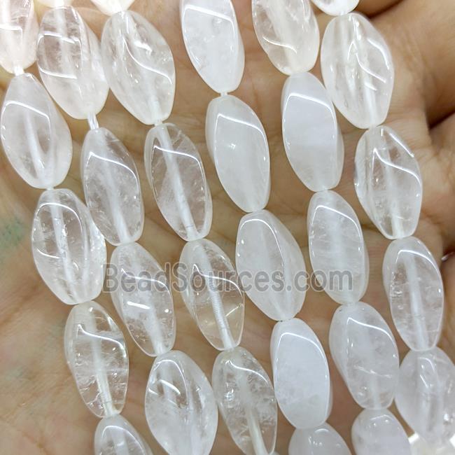 Natural Clear Quartz Twist Beads