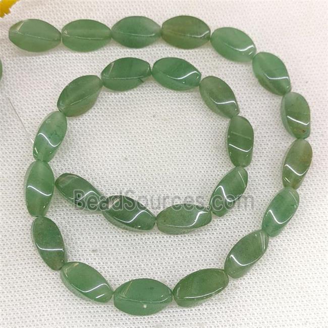 Natural Green Aventurine Twist Beads