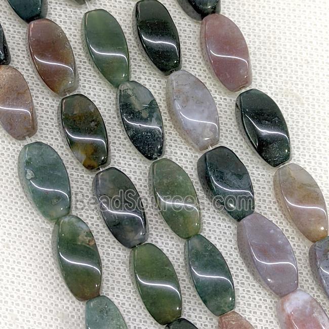 Natural Indian Agate Twist Beads Multicolor