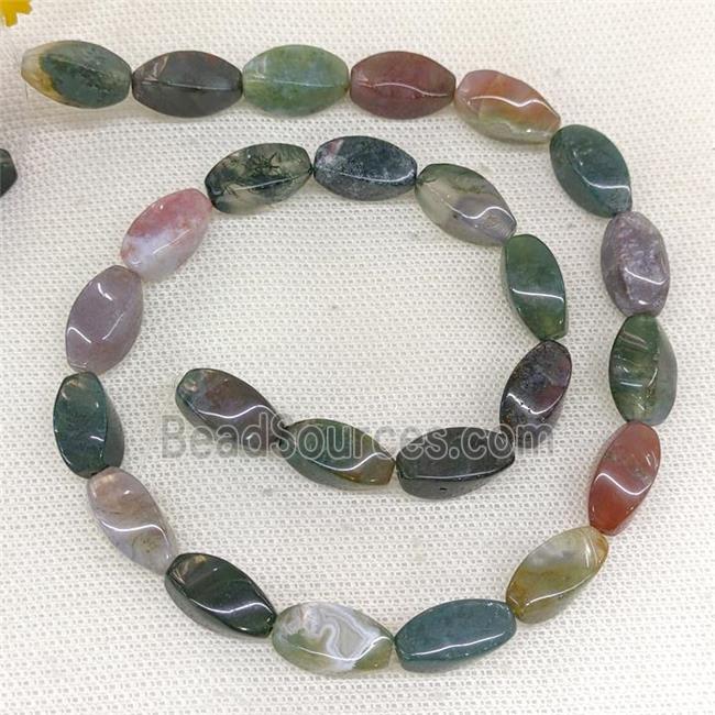 Natural Indian Agate Twist Beads Multicolor