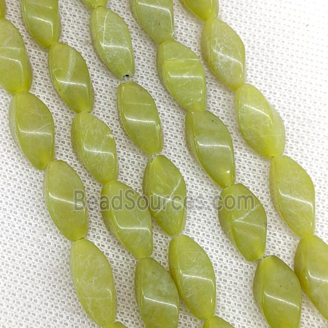 Olive Lemon Jade Beads Twist