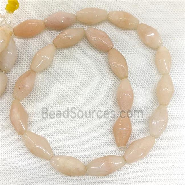 Natural Pink Aventurine Beads Faceted Rice