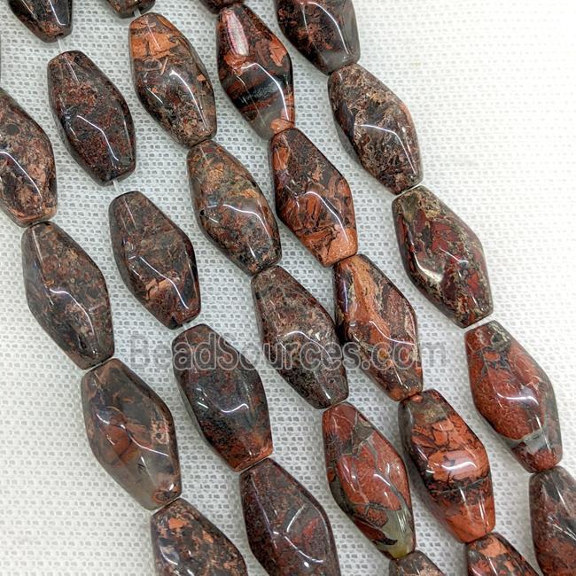 Natural Poppy Jasper Beads Faceted Rice