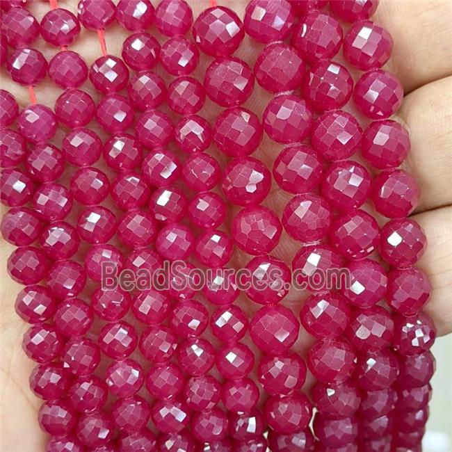 Natural Ruby Corundum Beads Red Heat Faceted Round