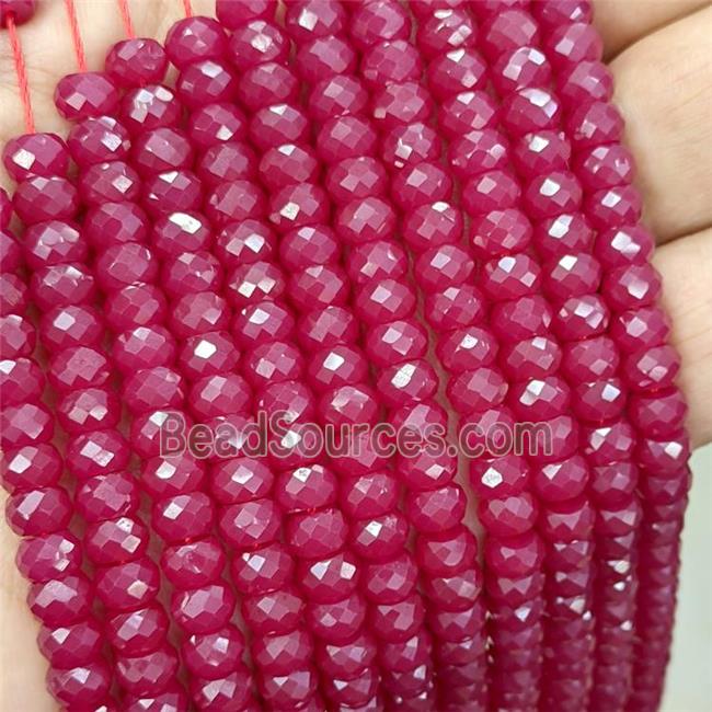 Natural Ruby Corundum Beads Red Heat Faceted Rondelle