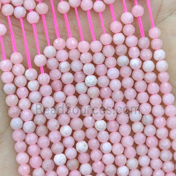 Natural Chinese Pink Opal Beads Faceted Round