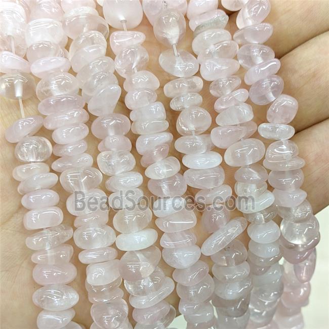 Natural Pink Rose Quartz Chips Beads Freeform