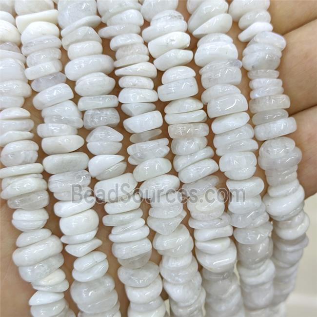 Natural White Moonstone Chips Beads Freeform