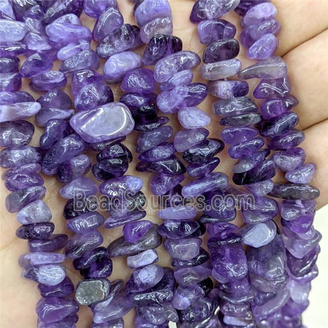 Natural Purple Amethyst Chips Beads Freeform