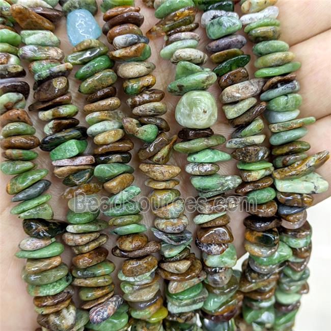 Natural Green Opal Beads Chips Freeform