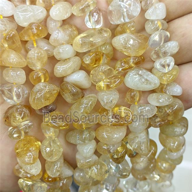 Natural Citrine Chips Beads Yellow Freeform