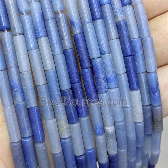 Natural Blue Aventurine Tube Beads
