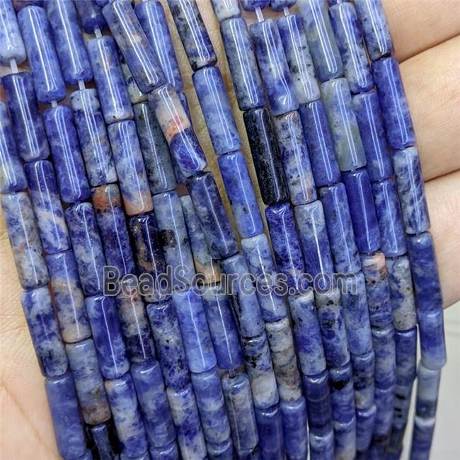 Natural Blue Sodalite Tube Beads