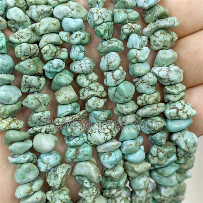 Natural Magnesite Turquoise Chips Beads Freeform Green