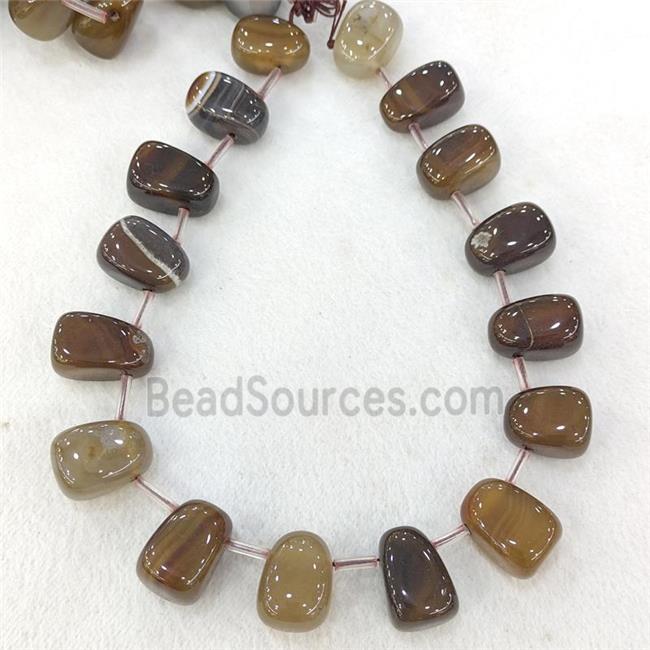 Natural Agate Teardrop Beads Graduated Coffee Dye Topdrilled