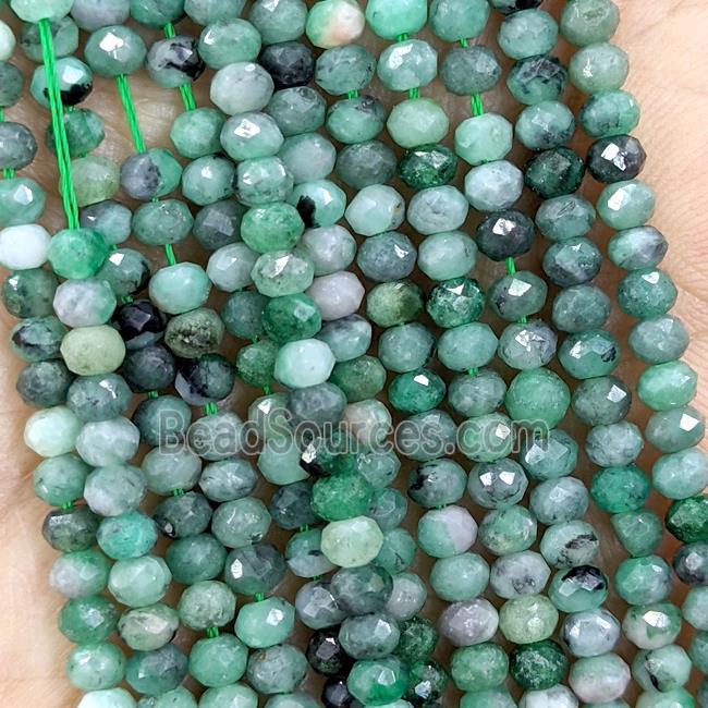 Natural Emerald Beads Green Faceted Rondelle