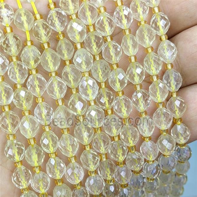 Natural Lemon Quartz Rice Beads Faceted