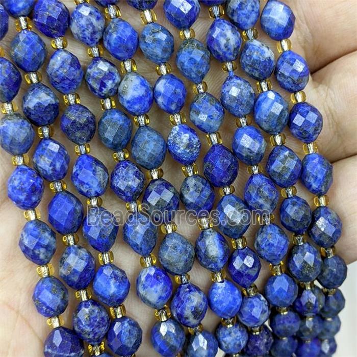 Natural Blue Lapis Lazuli Beads Faceted Rice