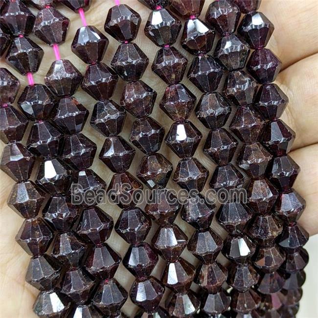 Natural Garnet Beads Darkred Bicone