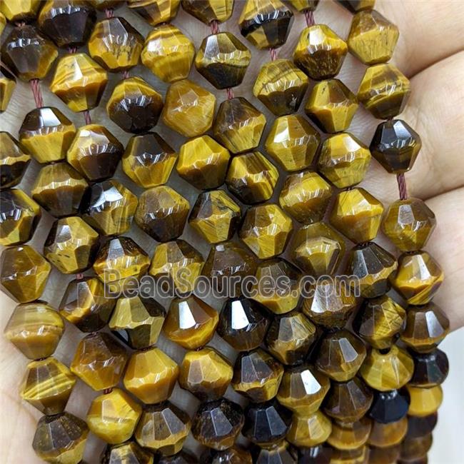 Natural Tiger Eye Stone Bicone Beads