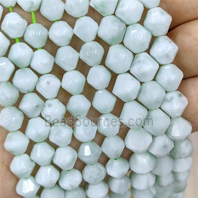 Natural Snowflake Angelite Beads Green Bicone