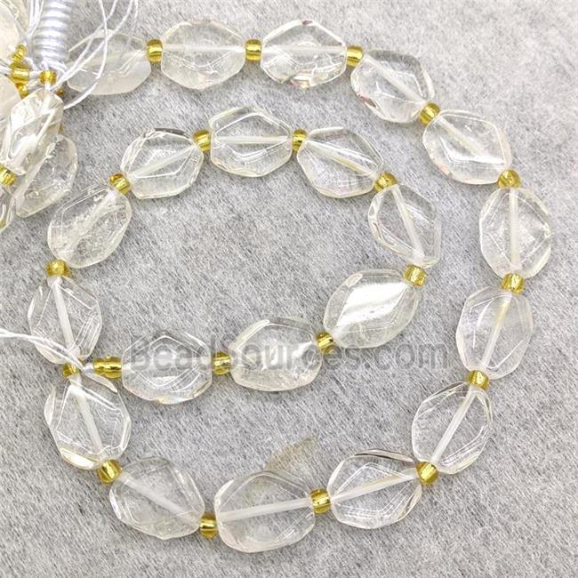 Natural Clear Quartz Beads Faceted Oval