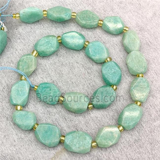 Natural Green Amazonite Beads Faceted Oval