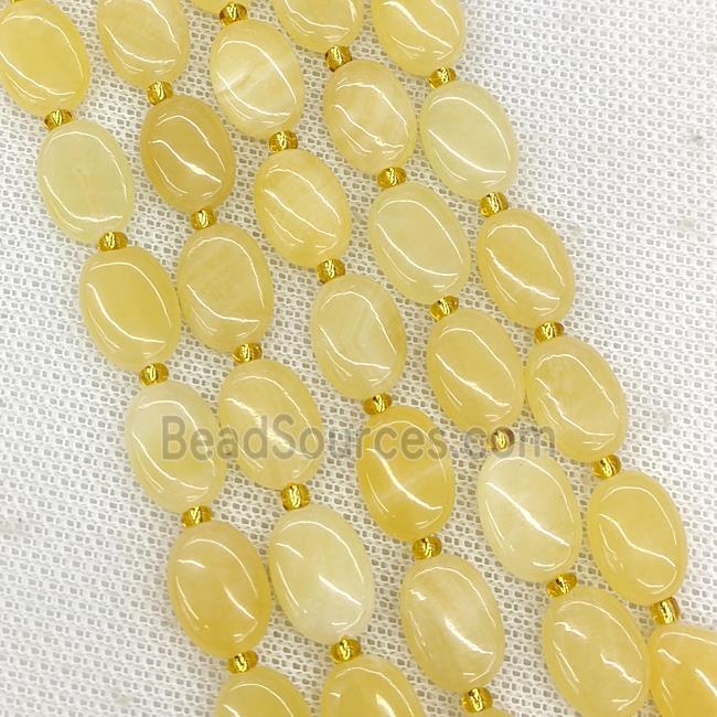 Natural Honey Jade Oval Beads Yellow