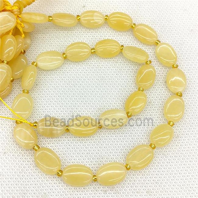 Natural Honey Jade Oval Beads Yellow