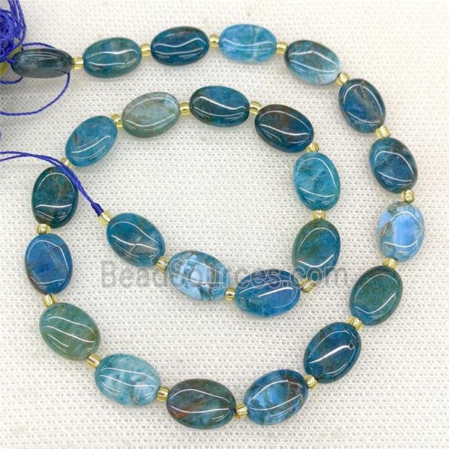 Natural Blue Apatite Oval Beads