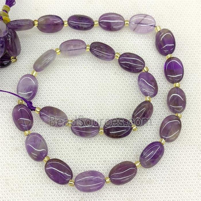 Natural Amethyst Oval Beads Purple