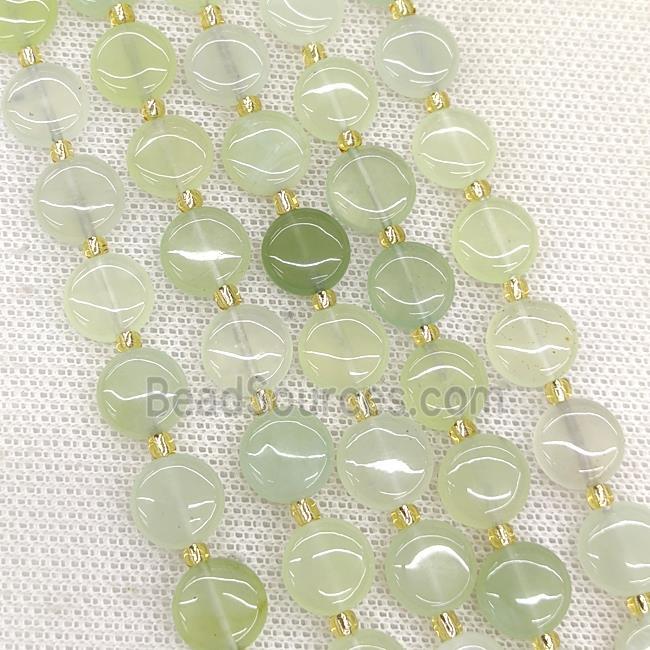 Natural New Mountain Jade Coin Beads