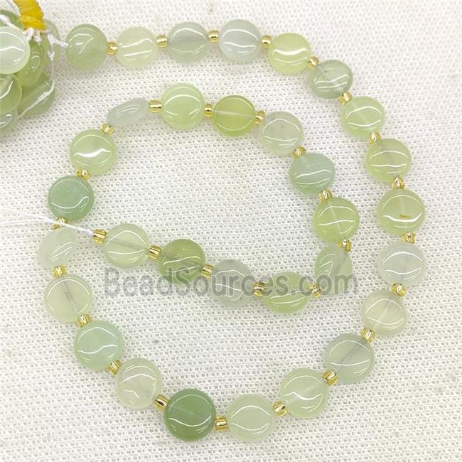 Natural New Mountain Jade Coin Beads