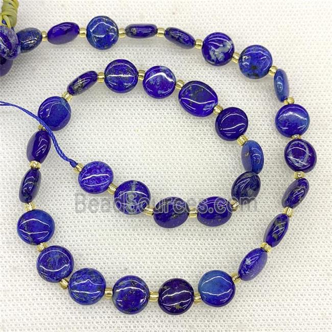 Natural Blue Lapis Lazuli Coin Beads