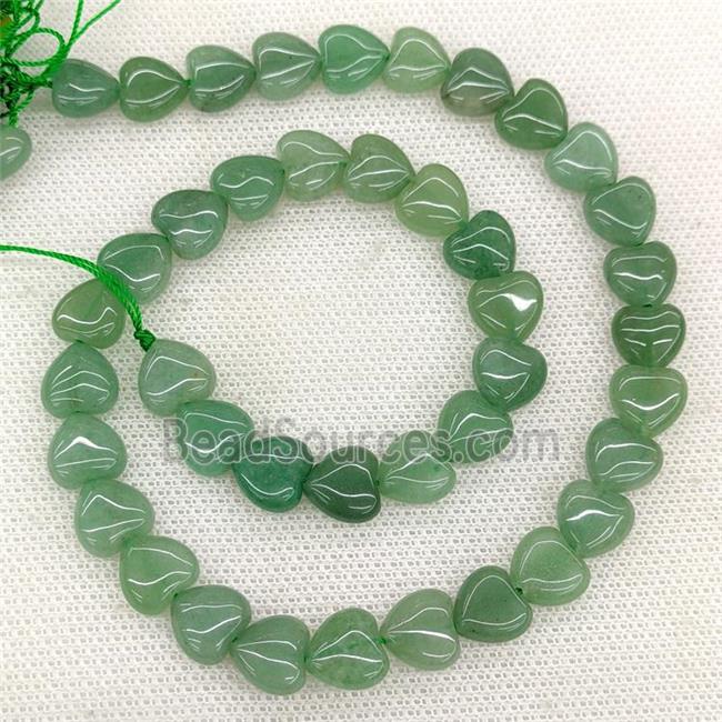 Natural Green Aventurine Heart Beads