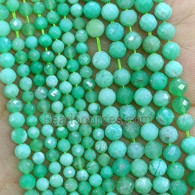 Natural Australian Chrysoprase Beads Green Faceted Round