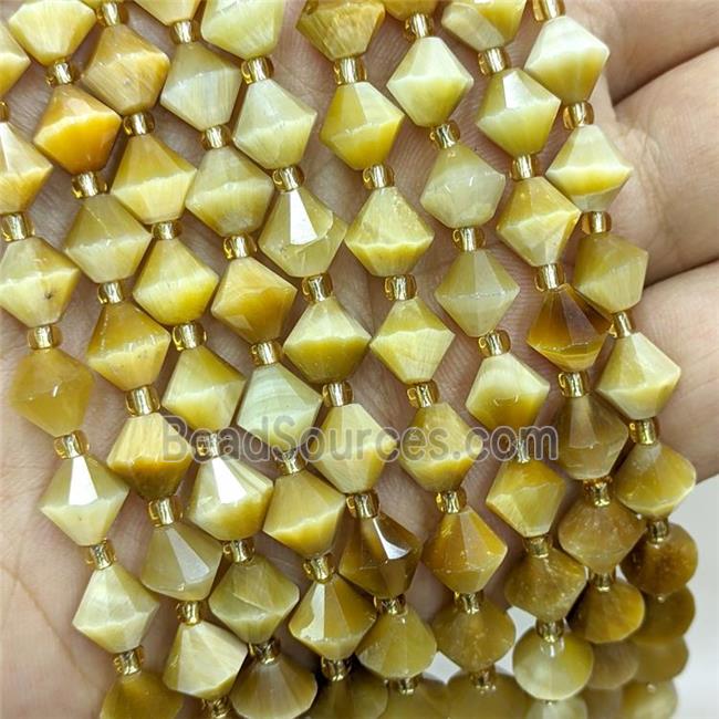 Natural Tiger Eye Stone Bicone Golden Dye