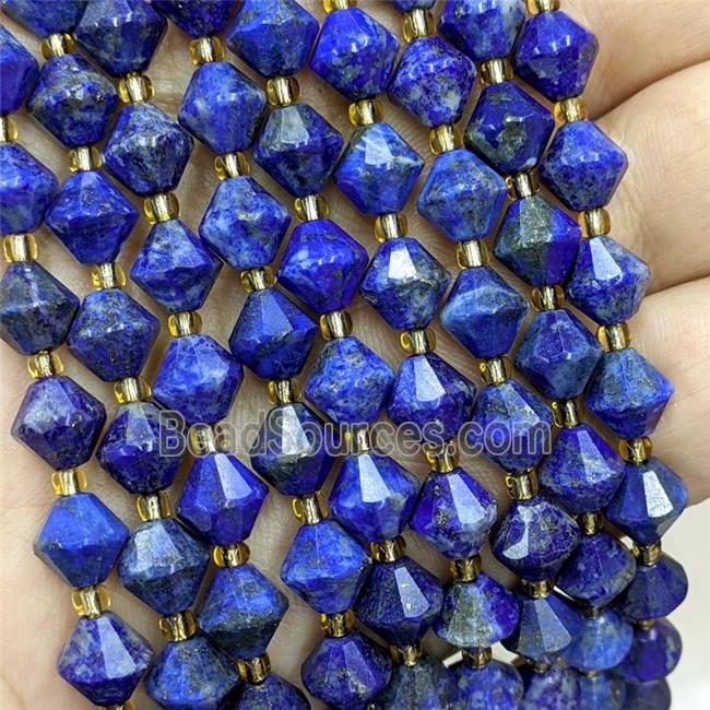 Natural Blue Lapis Lazuli Bicone Beads