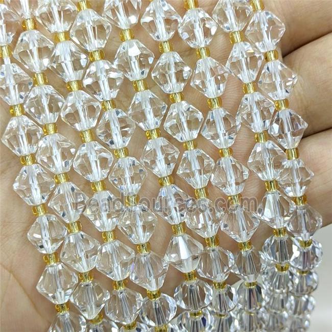 Natural Clear Quartz Bicone Beads