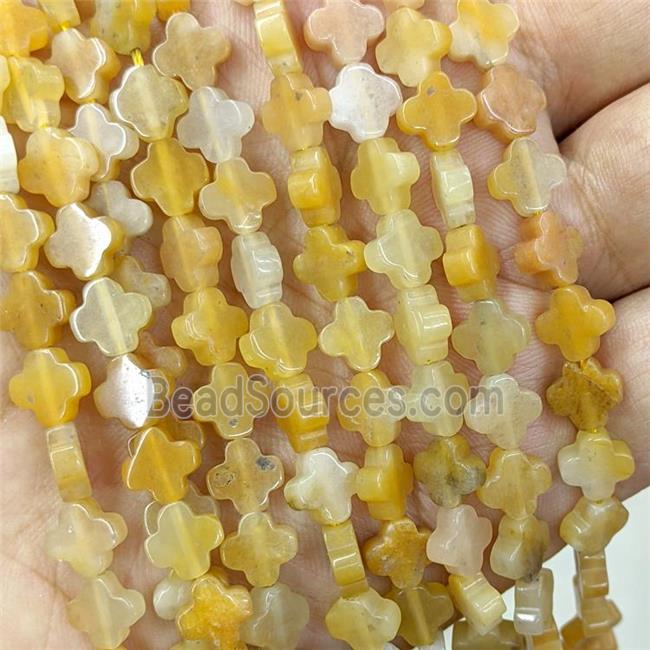 Natural Yellow Aventurine Clover Beads