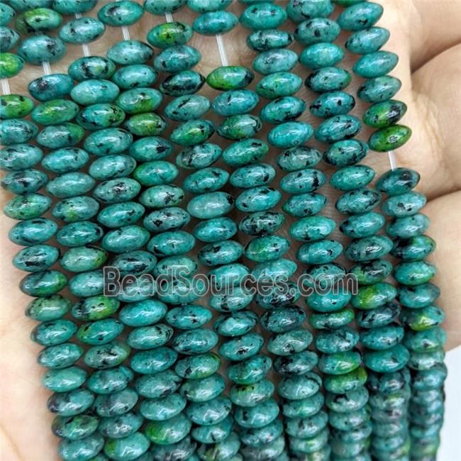 Natural African Turquoise Beads Smooth Rondelle Green Dye