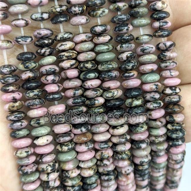 Natural Chinese Rhodonite Beads Smooth Rondelle