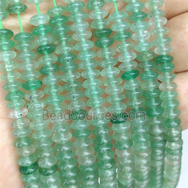 Natural Green Strawberry Quartz Beads Smooth Rondelle