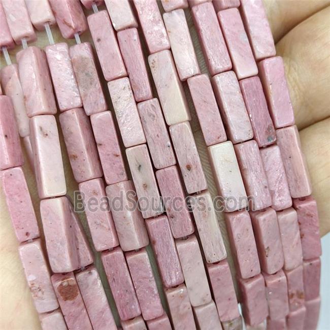 Natural Pink Wood Lace Jasper Beads Cuboid