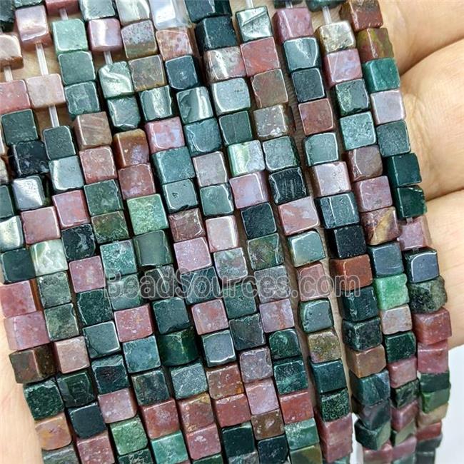 Natural Indian Agate Cube Beads