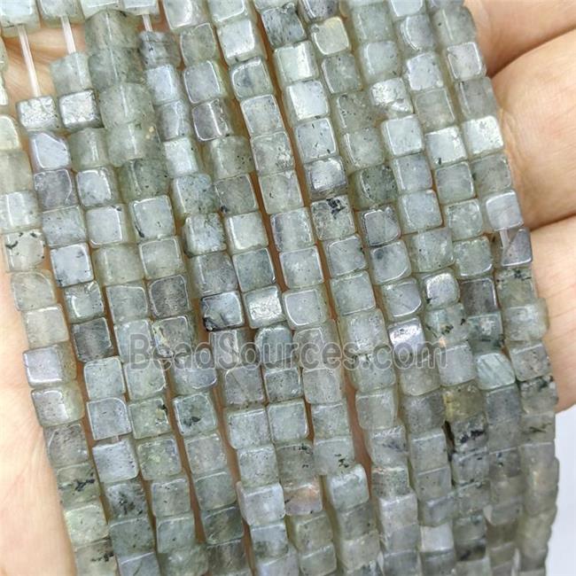 Natural Labradorite Cube Beads