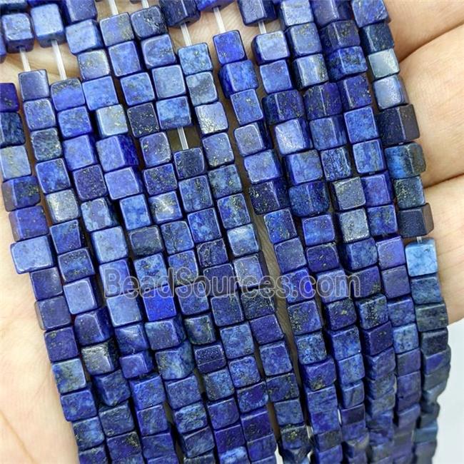 Natural Lapis Lazuli Cube Beads Blue Dye