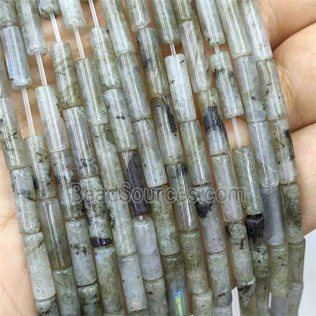 Natural Labradorite Tube Beads