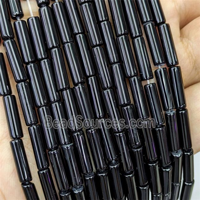 Black Onyx Agate Tube Beads Column