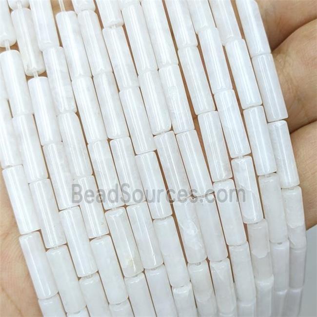 White Jade Tube Beads